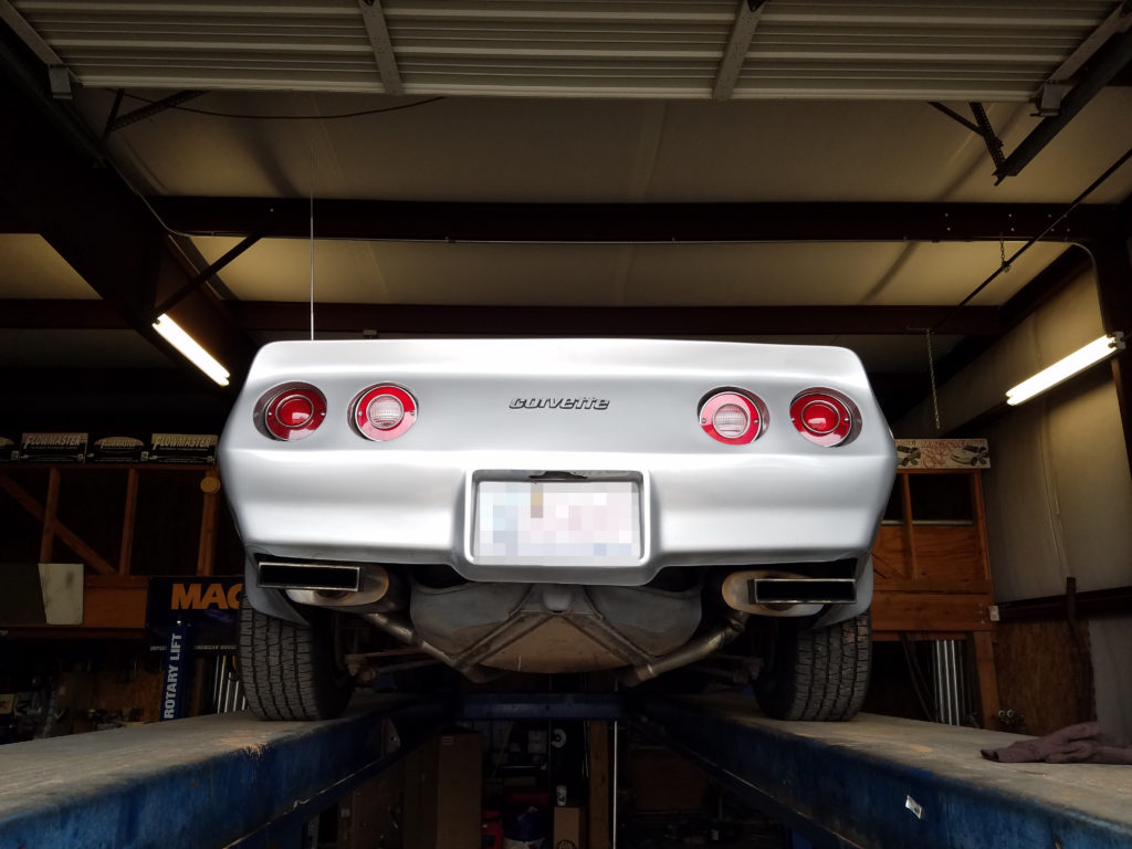 This Corvette came in with another shop's work under it. They didn't bend much of the tubing, instead opting to heat up and bend the tubing on the vehicle, ensuring an exceptionally improper fit. You can see the obvious differences between what they did and what we did. Instead of replacing everything that they had done, the customer opted to have us only replace the axle-back portion of the exhaust system as well as the exhaust tips.